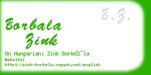 borbala zink business card